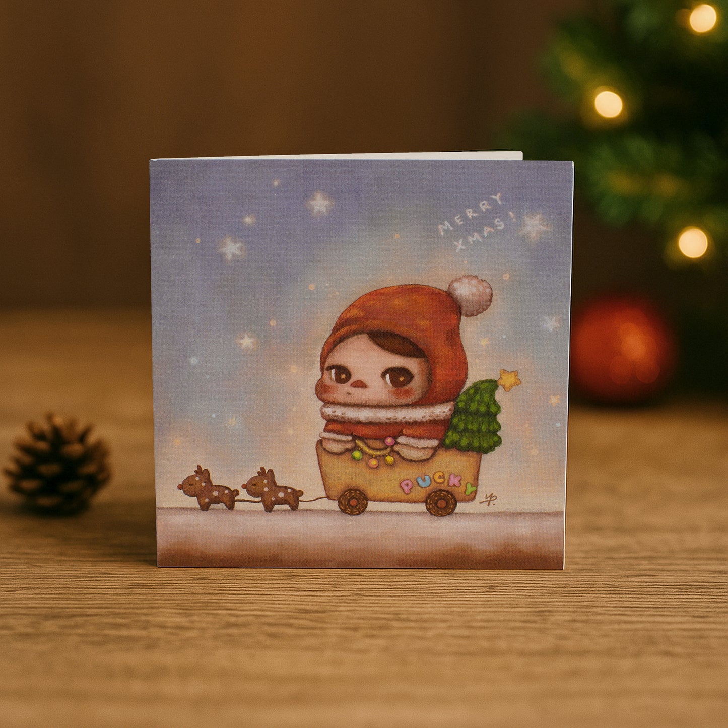 X'mas card - Deer cart