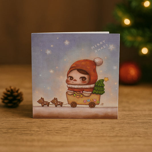 X'mas card - Deer cart